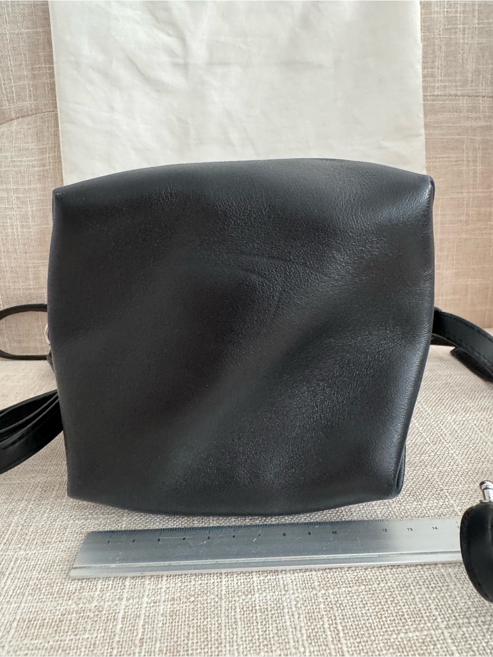 Massimo Dutti Black Leather Mini Crossbody Bag - Picture 3 of 4